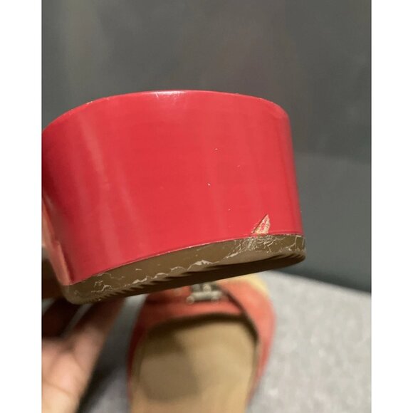 Dr Scholls Classic Original Collection Size 9 Wooden Sandals Red Ombré Leather - Picture 16 of 16